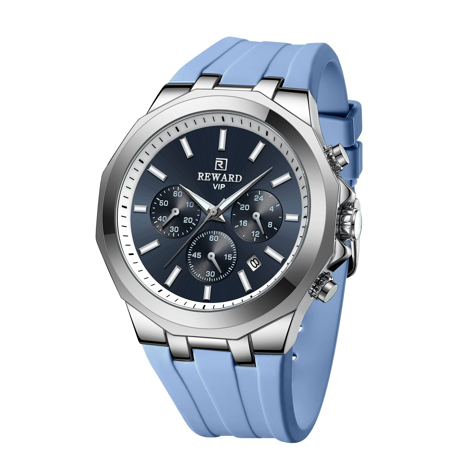 Luxury Quartz Watch Thin Case Silver Blue - Bolt Watches